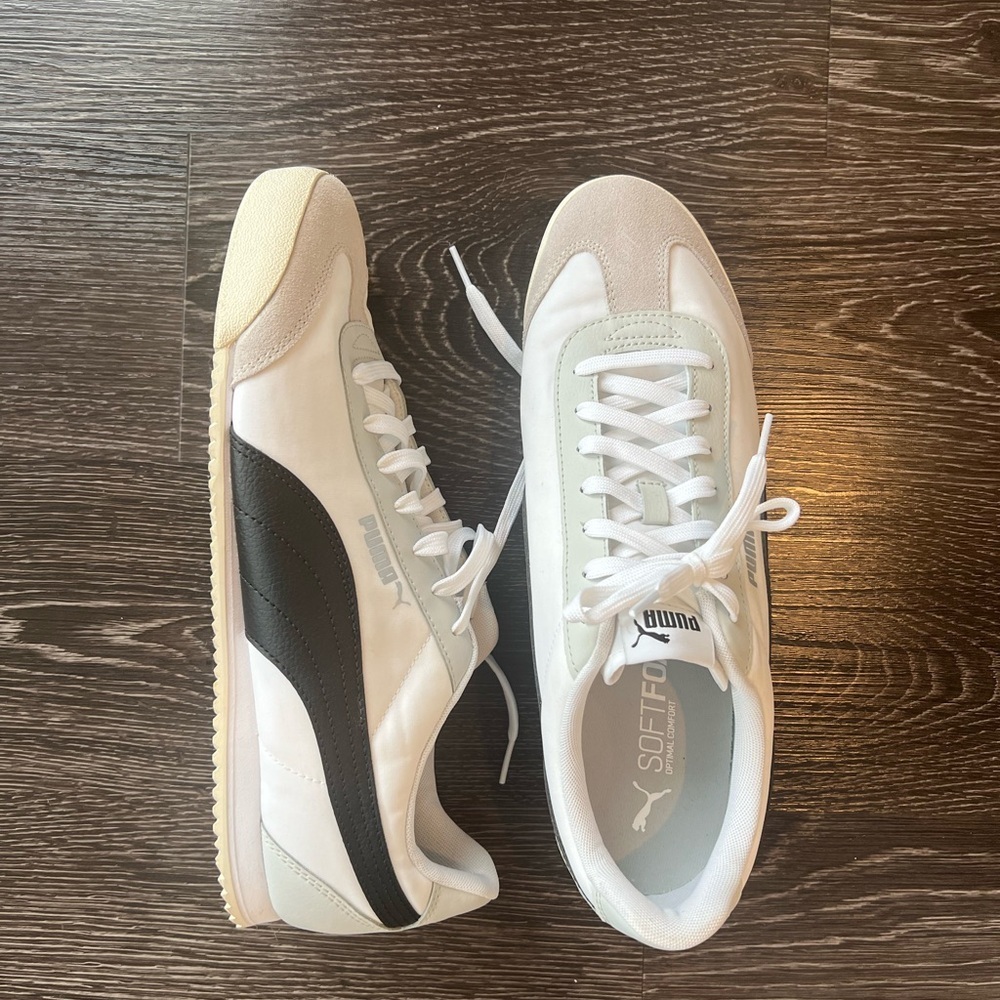Puma White and Black SoftFoam Sneakers
